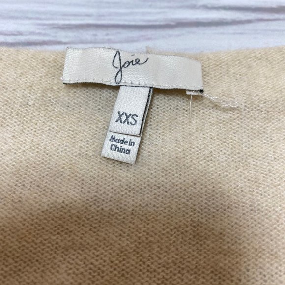 Joie Cashmere Broken Stripe Cream Red Sweater - Picture 8 of 14